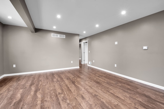 12751 Rosemary Blvd, Oak Park, MI 48237 - below grade area featuring recessed lighting, visible vents, baseboards, and dark wood-style floors