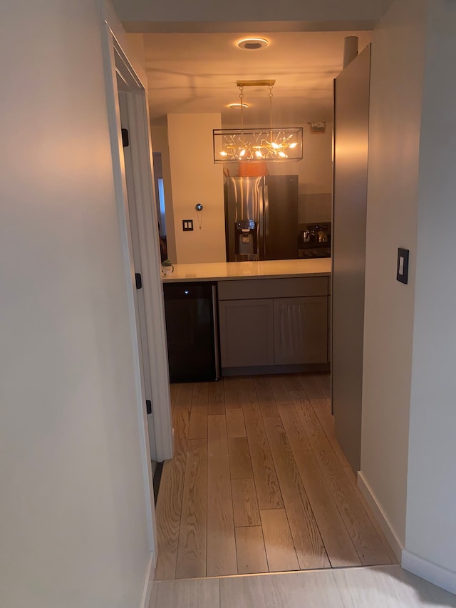 4519 Washington St, Wayne, MI 48184 - corridor with wood finished floors and baseboards
