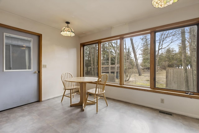 sunroom featuring visible vents