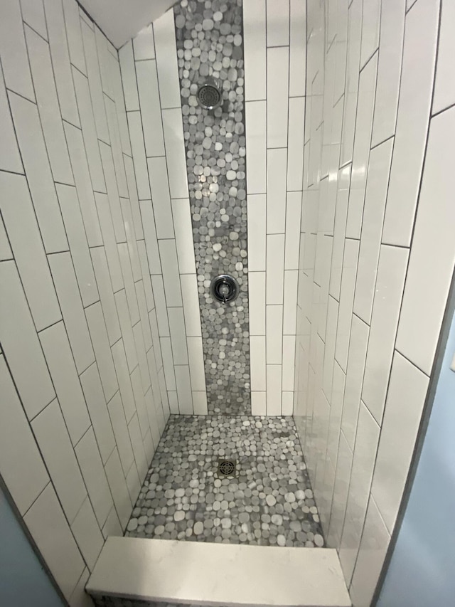 bathroom featuring a tile shower