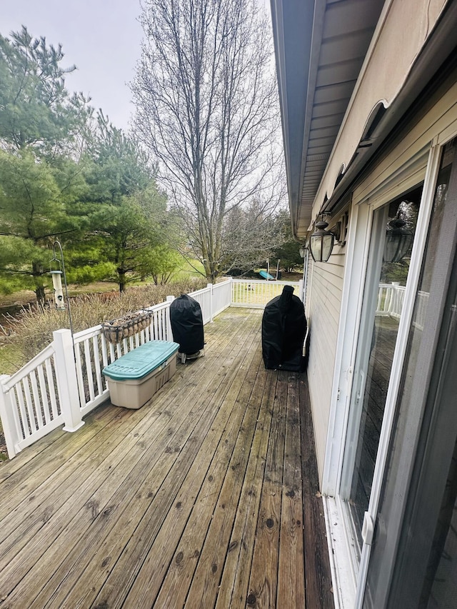 133 Bingham Dr, Brooklyn, MI 49230 - wooden terrace featuring grilling area