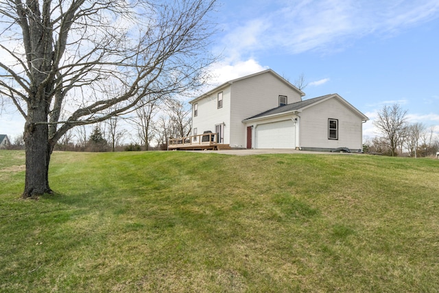 14204 Northmoor Dr, Cement City, MI 49233 - view of side of property with a yard and a deck