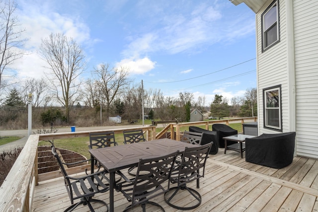 14204 Northmoor Dr, Cement City, MI 49233 - deck with outdoor dining area