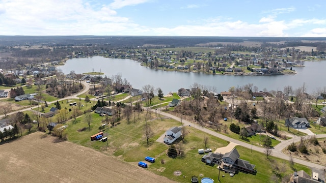 14204 Northmoor Dr, Cement City, MI 49233 - drone / aerial view featuring a water view and a residential view