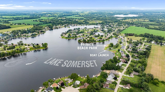 14204 Northmoor Dr, Cement City, MI 49233 - drone / aerial view with a water view and a residential view