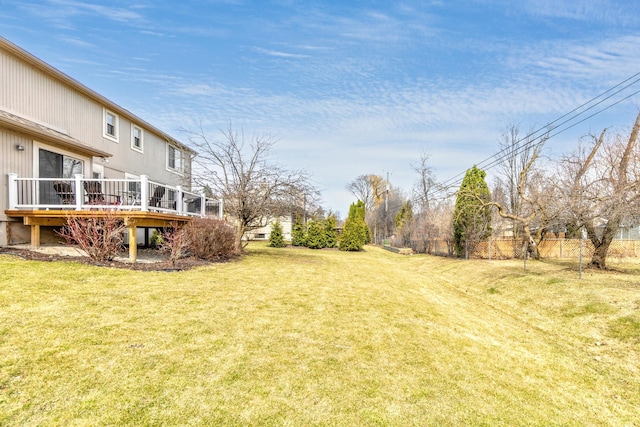 3755 Oak Dr, Ypsilanti, MI 48197 - view of yard with fence and a wooden deck