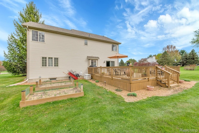 5280 Brantford, Grand Blanc, MI 48439 - rear view of house featuring a deck and a yard
