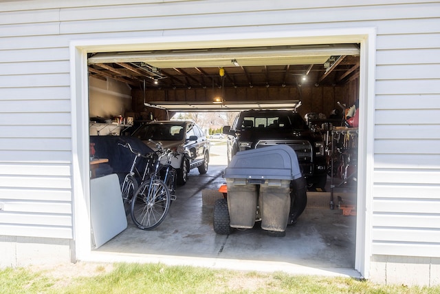 view of garage