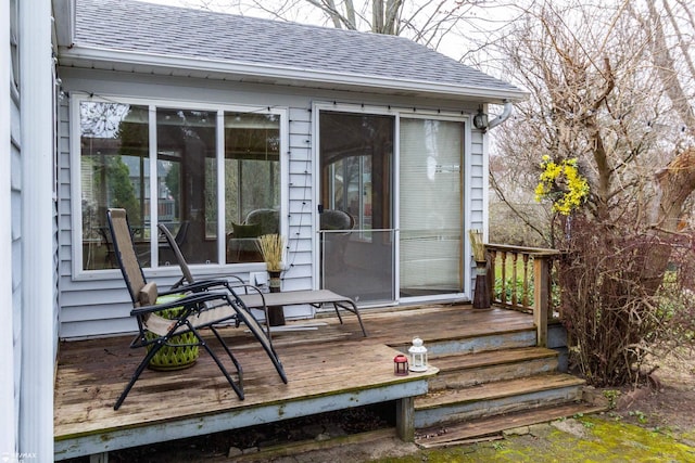 6051 Homestead Pl, Grand Blanc, MI 48439 - exterior space featuring roof with shingles and a deck