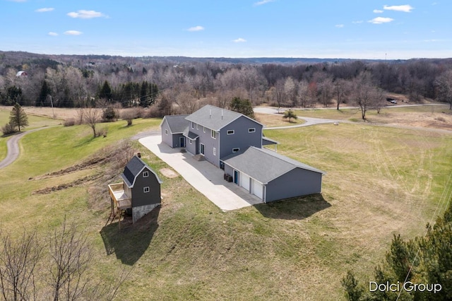 drone / aerial view featuring a rural view