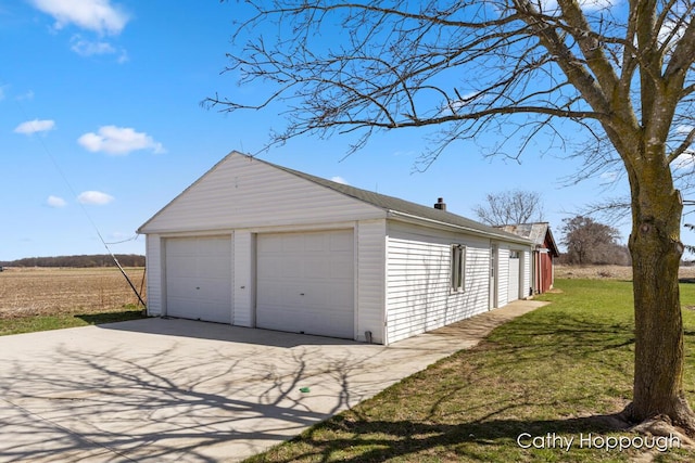 view of detached garage