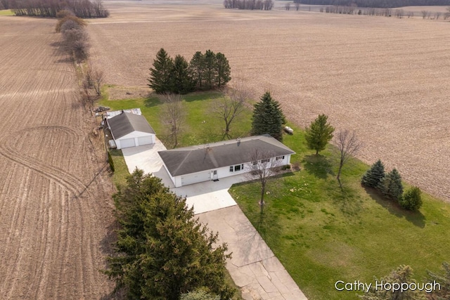 bird's eye view featuring a rural view