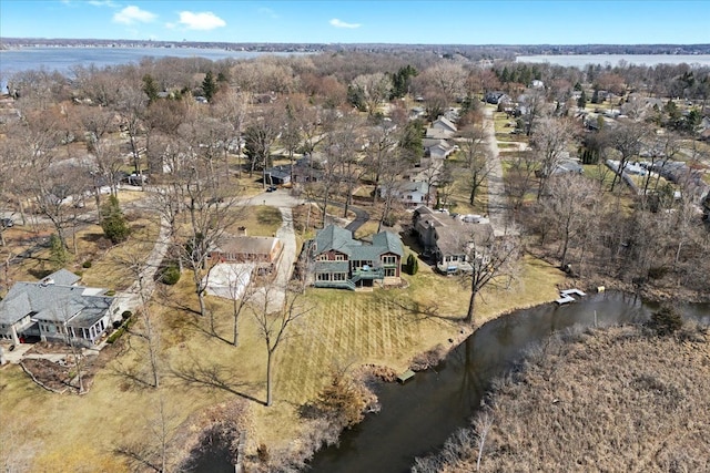 2745 Lari Ct, West Bloomfield, MI 48324 - bird's eye view with a water view and a residential view