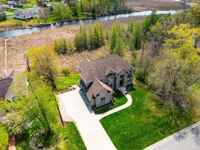 9025 Huron Bluffs Dr, White Lake, MI 48386 - drone / aerial view featuring a water view