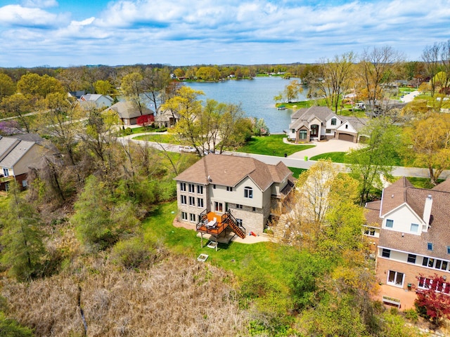 9025 Huron Bluffs Dr, White Lake, MI 48386 - bird's eye view with a water view and a residential view