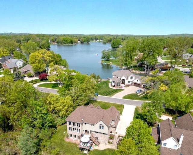 9025 Huron Bluffs Dr, White Lake, MI 48386 - aerial view with a water view and a residential view
