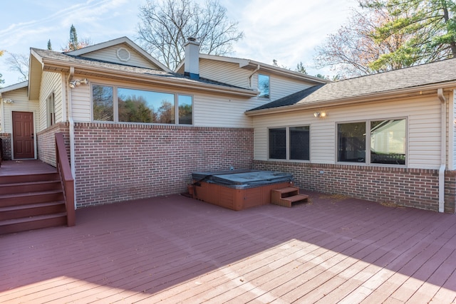29632 Pond Ridge Rd, Farmington Hills, MI 48334 - wooden terrace with a hot tub
