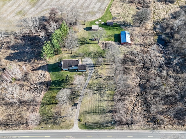 drone / aerial view with a rural view