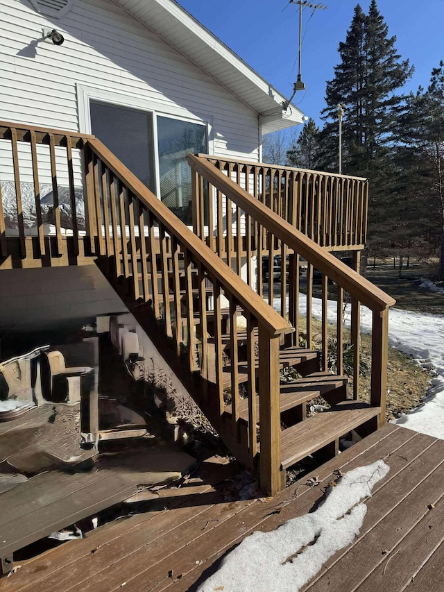 18175 Lake Dr, Big Rapids, MI 49307 - wooden terrace with stairway