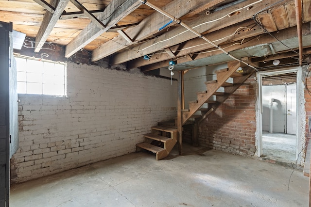 below grade area with stairway