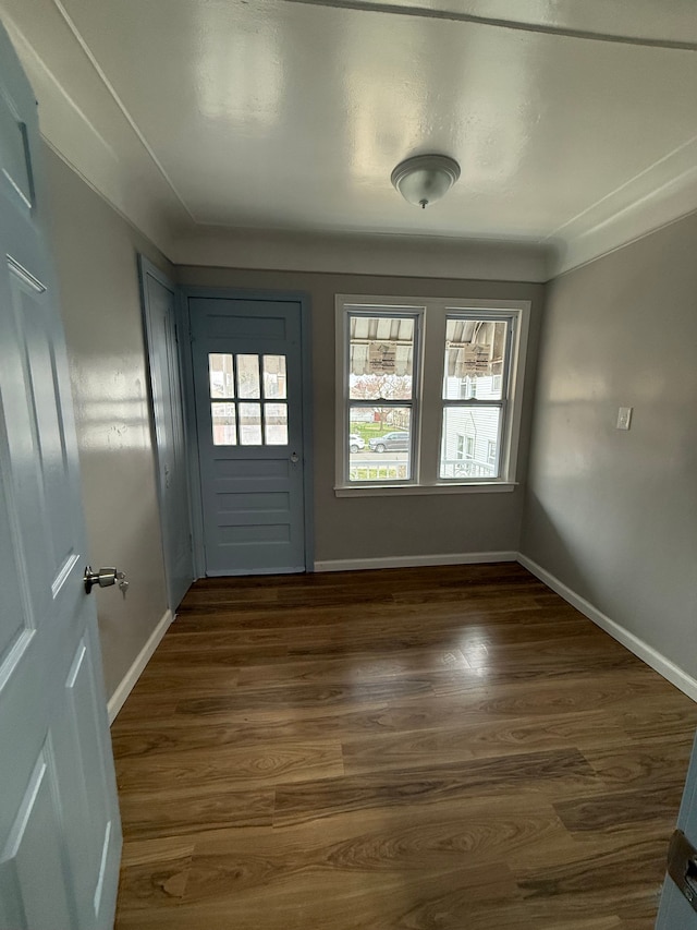 2651 Neibel St, Hamtramck, MI 48212 - entryway with baseboards and dark wood finished floors