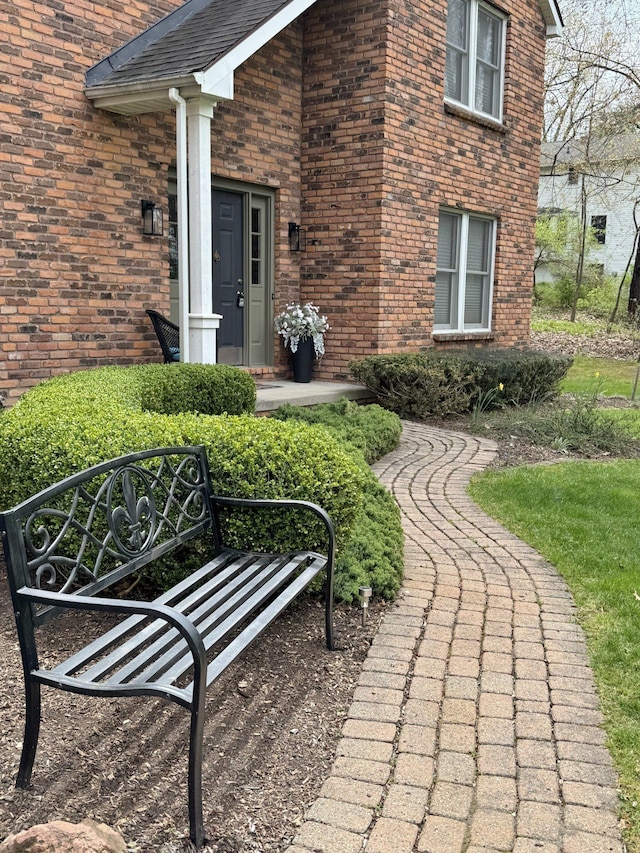 12131 Brandywine Dr, Brighton, MI 48114 - entrance to property with brick siding