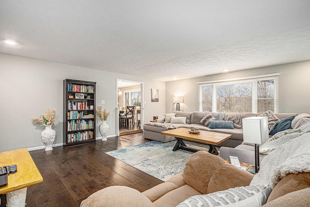 3804 Lincoln Ave, Saint Joseph, MI 49085 - living area with recessed lighting, hardwood / wood-style floors, a textured ceiling, and baseboards