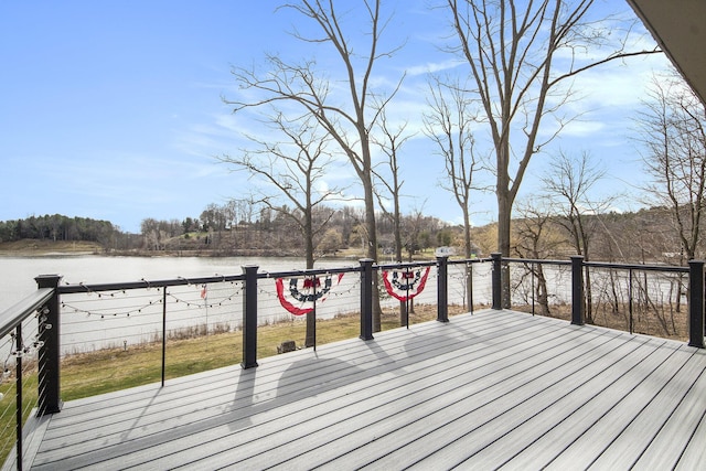 3942 Harmon Dr, Fremont, MI 49412 - wooden deck featuring a water view