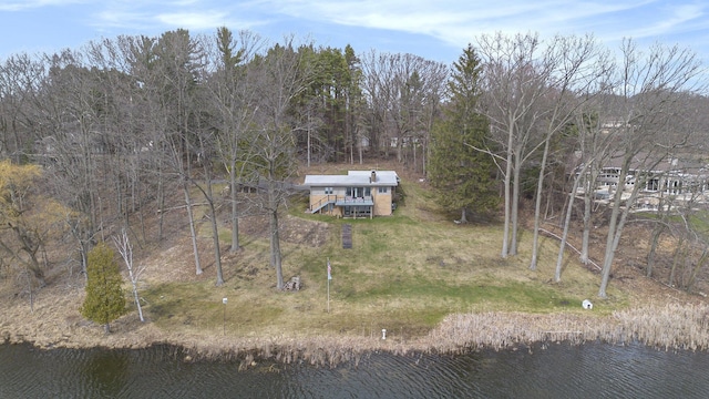 3942 Harmon Dr, Fremont, MI 49412 - birds eye view of property featuring a water view
