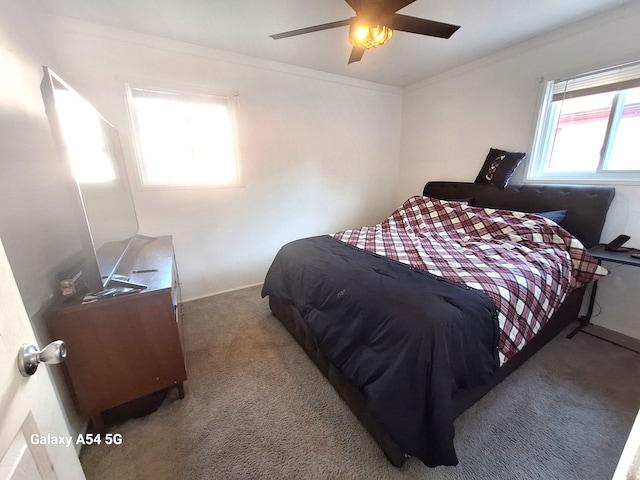 7541 Sloan St, Taylor, MI 48180 - bedroom with crown molding, ceiling fan, and carpet floors