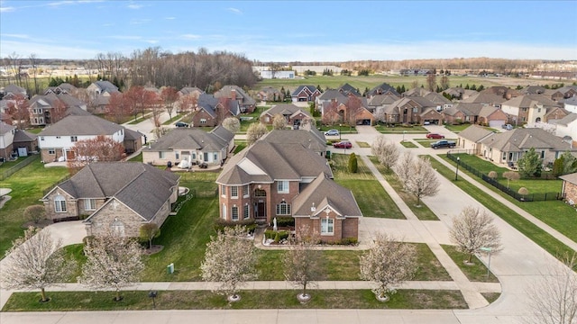 birds eye view of property with a residential view