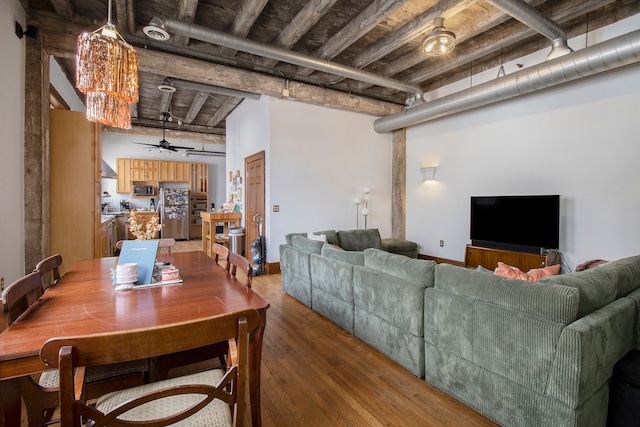 3139 Woodward Ave Unit 6, Detroit, MI 48201 - dining space featuring ceiling fan and wood finished floors