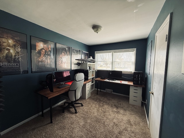 view of carpeted office