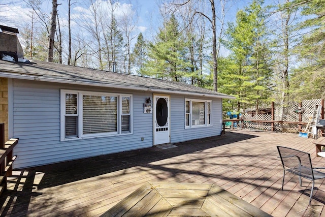 view of wooden deck