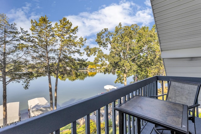balcony with a water view