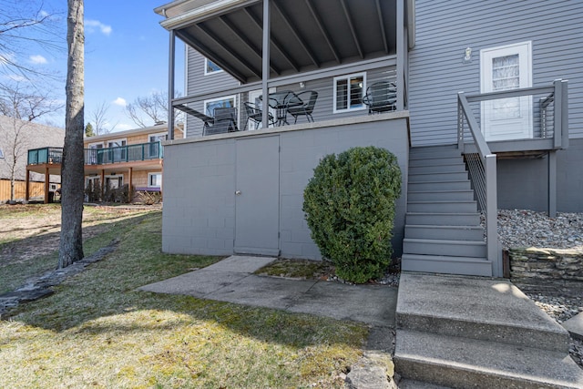11672 Bradley Dr, Jerome, MI 49249 - exterior space featuring concrete block siding