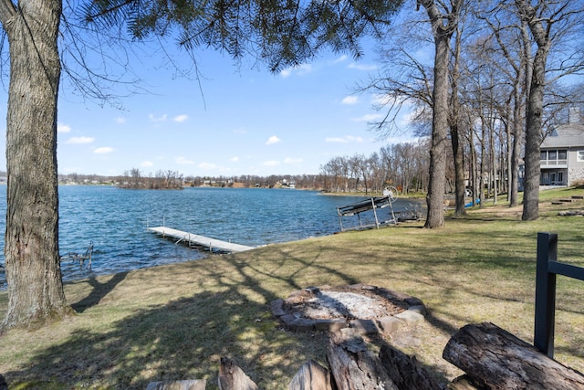11672 Bradley Dr, Jerome, MI 49249 - exterior space featuring a water view and a dock