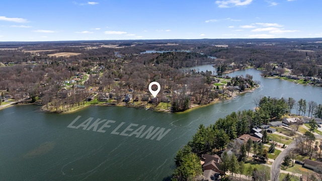 11672 Bradley Dr, Jerome, MI 49249 - birds eye view of property featuring a water view and a residential view