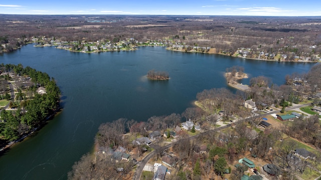 11672 Bradley Dr, Jerome, MI 49249 - drone / aerial view featuring a water view, a residential view, and a forest view