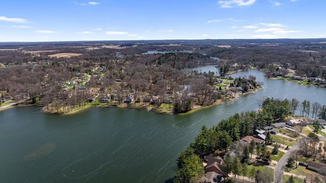 11672 Bradley Dr, Jerome, MI 49249 - birds eye view of property featuring a water view and a residential view