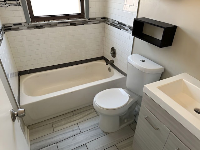 22169 Fairfax St, Taylor, MI 48180 - bathroom with vanity, tub / shower combination, and toilet