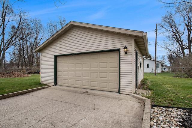 view of detached garage