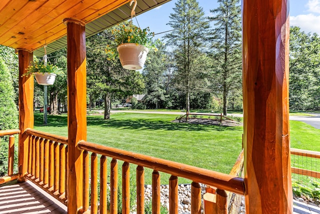 view of yard featuring a porch