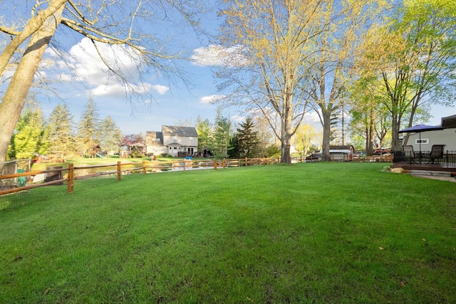 view of yard featuring fence