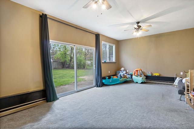 21160 Inkster Rd, Southfield, MI 48033 - recreation room with carpet flooring and ceiling fan