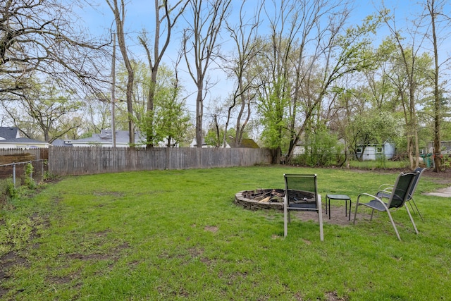 21160 Inkster Rd, Southfield, MI 48033 - view of yard featuring a fenced backyard and a fire pit