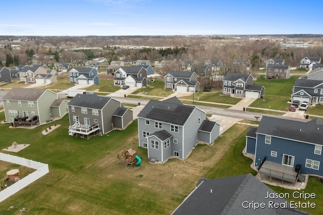 drone / aerial view featuring a residential view