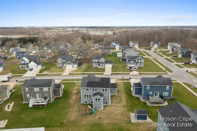 drone / aerial view featuring a residential view