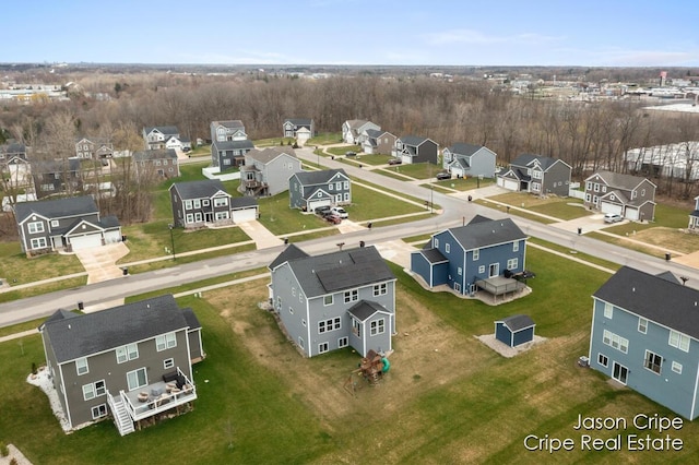 drone / aerial view featuring a residential view