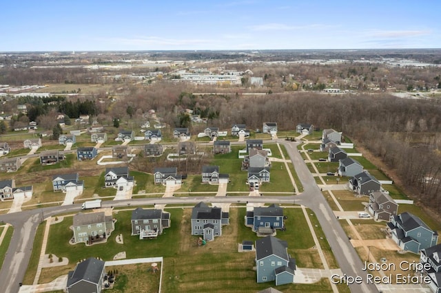 bird's eye view featuring a residential view
